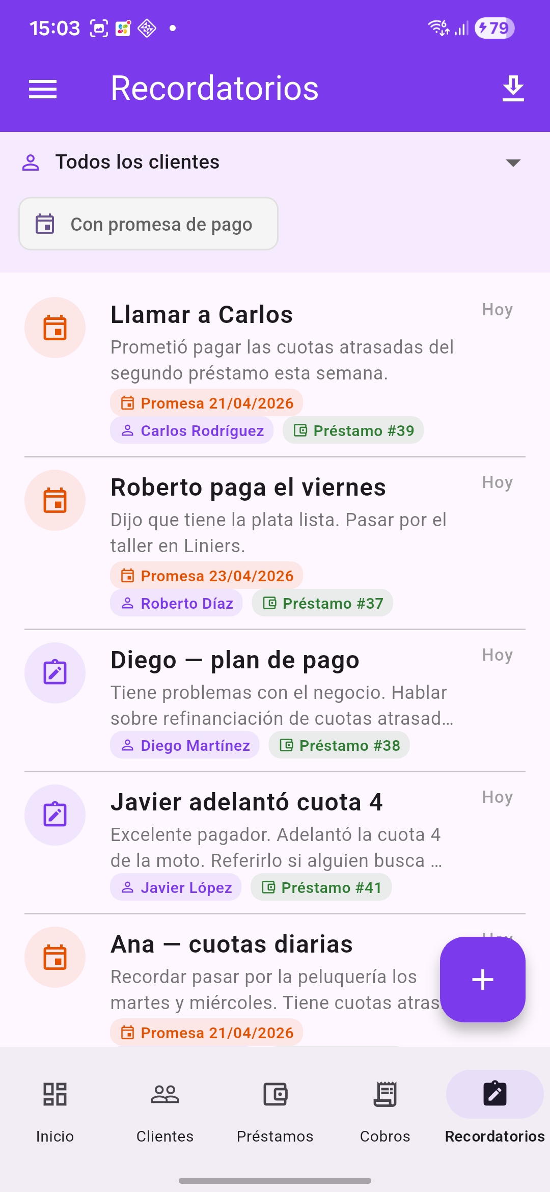 Recordatorios